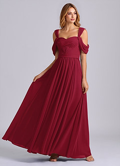 Azazie Koa Final Sale Sky Blue A-Line Off the Shoulder Chiffon Dress image5