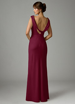 Azazie Kieryn Robes de demoiselle d'honneur Robe Sirène en Satin extensible Plissée Mûre image5