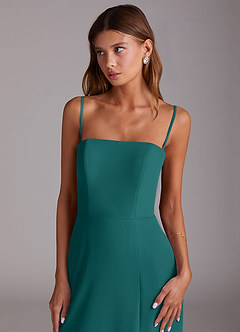 Azazie Wren Bridesmaid Dresses Peacock A-Line Strapless Chiffon Dress image2