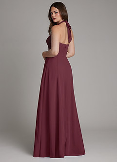 Azazie Irina Bridesmaid Dresses Cabernet A-Line Pleated Chiffon Dress image6