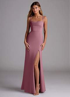 Azazie Callan Bridesmaid Dresses Vintage Mauve Mermaid Pleated Chiffon Convertible Dress image3