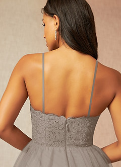 Azazie Roni Bridesmaid Dresses Taupe A-Line Sweetheart Neckline Tulle Convertible Dress image6