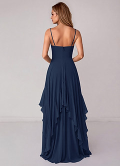 Azazie Zaina Bridesmaid Dresses Dark Navy A-Line Chiffon Dress image6
