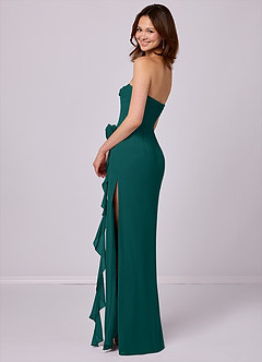Barbie ♥ Azazie Bridesmaid Dresses Peacock Sheath Strapless Chiffon Convertible Dress image4