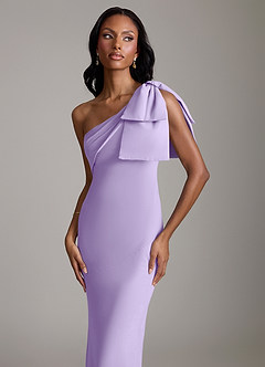 Azazie Yuanna Bridesmaid Dresses Lilac Mermaid One Shoulder Chiffon Dress image3
