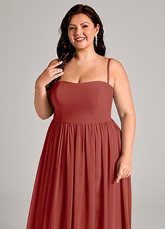 Azazie Calianna Bridesmaid Dresses Terracotta A-Line Off the Shoulder Chiffon Convertible Dress image11