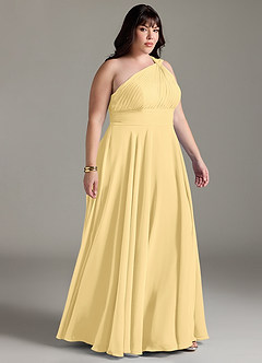 Azazie Charlize Bridesmaid Dresses Butter A-Line One Shoulder Chiffon Dress image10