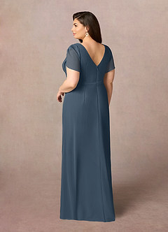 Azazie Marianne Mother of the Bride Dresses Neptune Sheath V-Neck Pleated Chiffon Dress image9