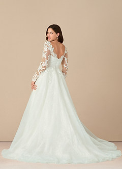 Azazie Nylah Final Sale Diamond White A-Line Sequins Tulle Dress image8