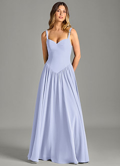 Azazie Evadina Robes de demoiselle d'honneur Robe Trapèze en Mousseline de soie Corset Lavande image5