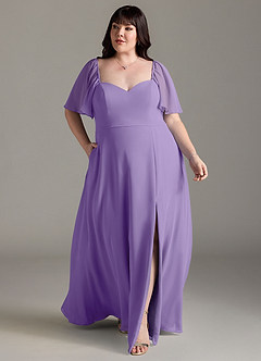 Azazie Chloe Bridesmaid Dresses Tahiti A-Line Sweetheart Neckline Chiffon Dress image7