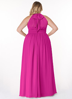 Azazie Iman Bridesmaid Dresses Fuchsia A-Line A-Line Ruched Chiffon Dress image9