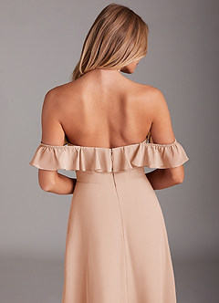 Azazie Lyra Robes de demoiselle d'honneur Robe Trapèze Convertible en Mousseline de soie Rose Perle image8