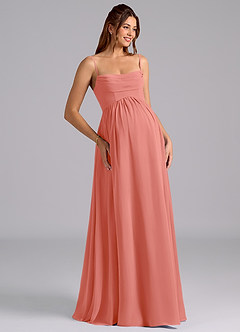 Azazie Saige Abiti da damigella d'onore premaman Abito A-Line Plissettato Chiffon Floor-Length image7