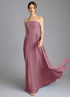 Azazie Mariana Bridesmaid Dresses Vintage Mauve A-Line Strapless Chiffon Dress image3
