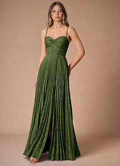 Akiko Olive Pleated Maxi Dress image4