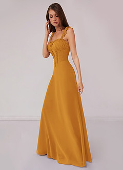 Barbie ♥ Azazie Bridesmaid Dresses Butterscotch A-Line Sweetheart Neckline Chiffon Dress image3