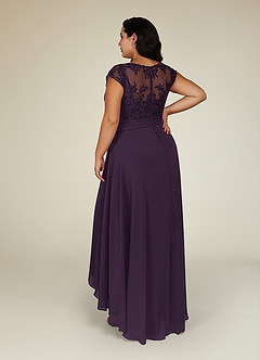 Azazie Irmeli Mother of the Bride Dresses Plum A-Line Lace Chiffon Dress image9