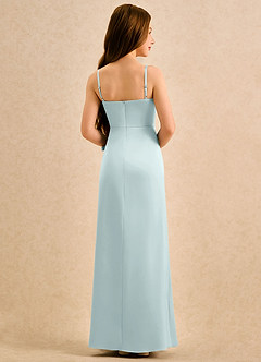 Azazie Bundt Girls Formal vestidos de niña de las flores Vestido de Neblina de Satén Elástico de Corte en A con Plisado image2