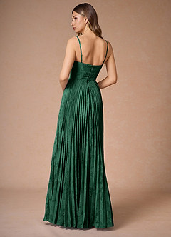 Akiko Emerald Green Pleated Maxi Dress image2