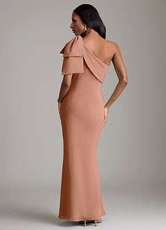 Azazie Yuanna Bridesmaid Dresses Bronzer Mermaid One Shoulder Chiffon Dress image6