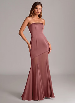 Azazie Uma Bridesmaid Dresses Amethyst Mermaid Strapless Chiffon Convertible Dress image3