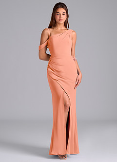 Azazie Madelyn Suknie dla druhen Syrena Jedno ramię Szyfon Do ziemi Sukienka image3