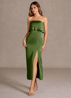 Fina Olive Green Midi Dress image4