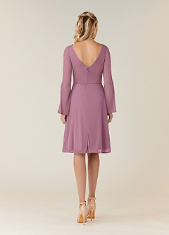 Azazie Teraso Mother of the Bride Dresses Vintage Mauve A-Line Pleated Mesh Dress image2