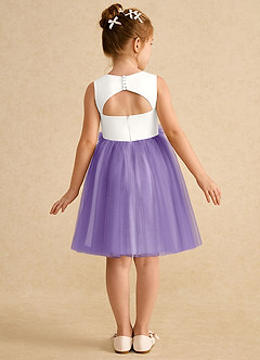 Azazie Louisa Flower Girl Dresses Ivory Tahiti A-Line Sleeveless Tulle Dress image2