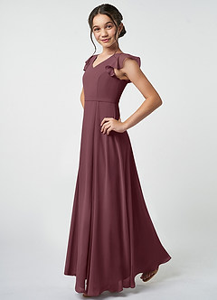 Azazie Claudine Junior Sangria A-Line Pleated Chiffon Dress image3