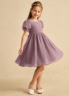 Azazie Jolie Flower Girl Klänningar Klänning A-Line i Chiffong med ärmar image1