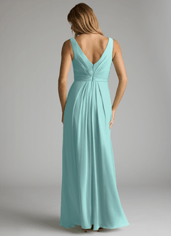 Azazie Gina Abiti da Damigella Abito A-Line in Chiffon con Scollo a V a Pieghe Acqua image5