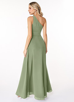 Azazie Dallas Bridesmaid Dresses Pistachio A-Line One Shoulder Chiffon Dress image2
