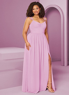 Barbie ♥ Azazie Bridesmaid Dresses Candy Pink A-Line Pleated Chiffon Dress image12