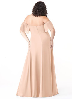 Azazie Sue Bridesmaid Dresses English Rose A-Line Off the Shoulder Chiffon Convertible Dress image10