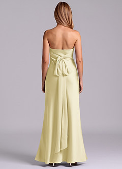 Azazie Ailanie Brudtärnklänningar Klä av Tubklänning i Stretch Satin Axelbandslös Citronsorbet image7