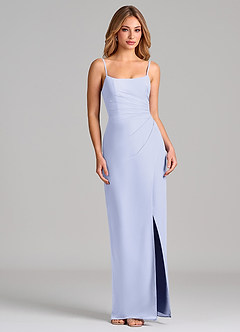 Azazie Calandra Suknie dla druhen Osłona Pofałdowany Szyfon Do ziemi Sukienka image5