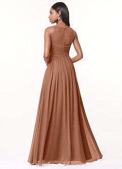 Azazie Nina Bridesmaid Dresses Bronzer A-Line Pleated Chiffon Dress image2