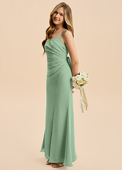 Azazie Amelia Junior Matcha Mermaid Pleated Chiffon Dress image1