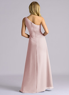 Azazie Isabelle Final Sale Blushing Pink A-Line One Shoulder Chiffon Convertible Dress image2