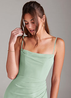 Azazie Leonis Bridesmaid Dresses Agave Mermaid Strapless Chiffon Convertible Dress image2