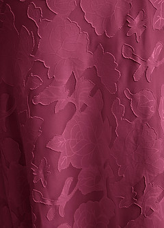 Azazie Emerson Bridesmaid Dresses Mulberry Mermaid Off the Shoulder Floral Burnout Dress image3