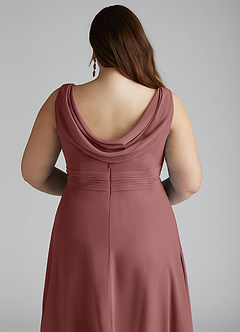 Azazie Karina Bridesmaid Dresses Amethyst A-Line Pleated Chiffon Dress image10