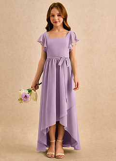 Azazie Milly Girls Formal Flower Girl Dresses Wisteria A-Line Pleated Chiffon Dress image3