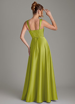 Azazie Azaria Bridesmaid Dresses Lemongrass A-Line Corset Stretch Satin Dress image5