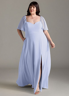 Azazie Chloe Brautjungfernkleider A-Linie Herzausschnitt Chiffon Kleid Lavendel image7
