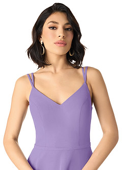 Azazie Janine Bridesmaid Dresses Tahiti A-Line V-Neck Chiffon Dress image3