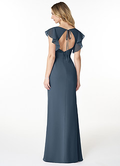 Azazie Val Bridesmaid Dresses Neptune Mermaid V-Neck Keyhole Chiffon Dress image2