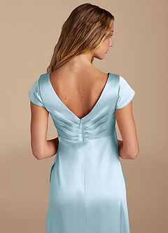 Azazie Allessia Maternity Bridesmaid Dresses A-Line Metallic Satin Floor-Length Dress image6